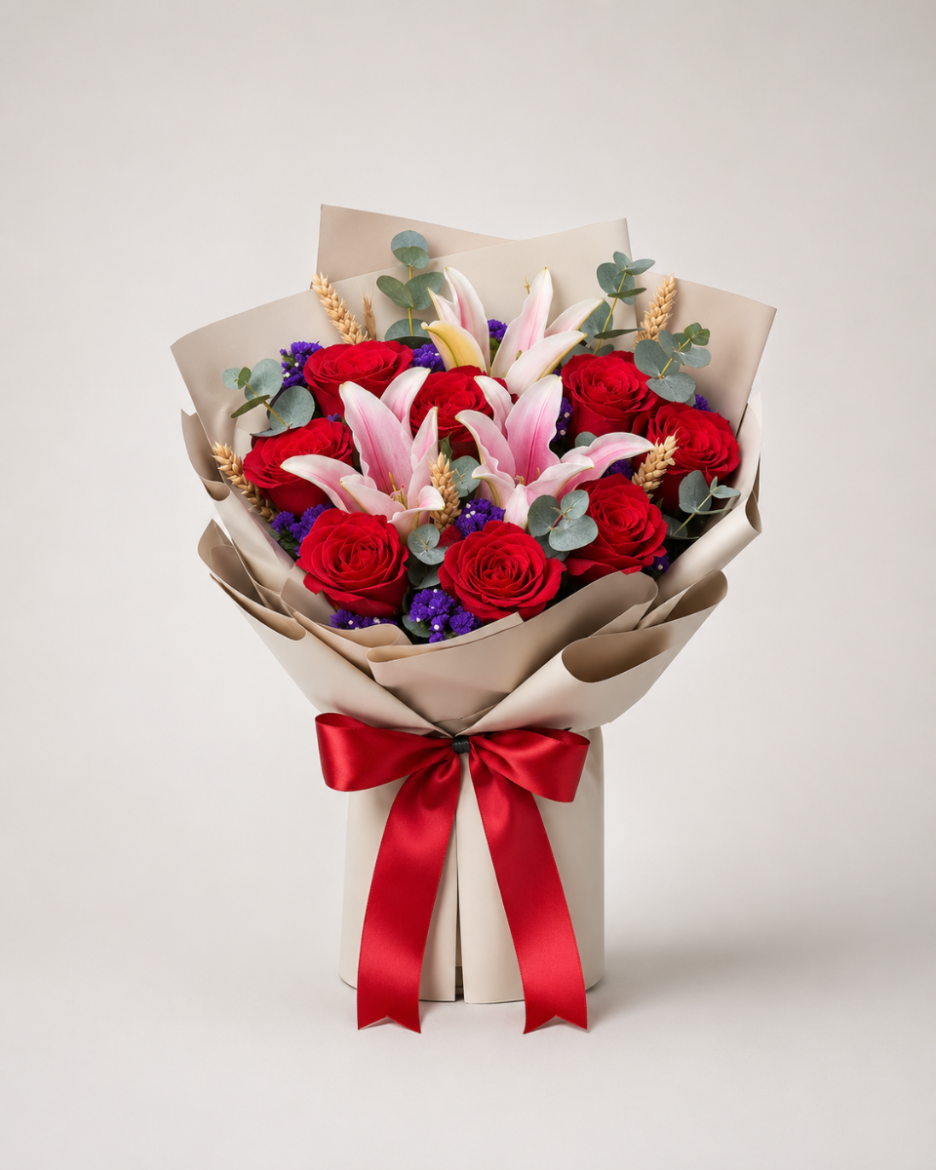 Lily Rose Pembe Lilyum Buketi