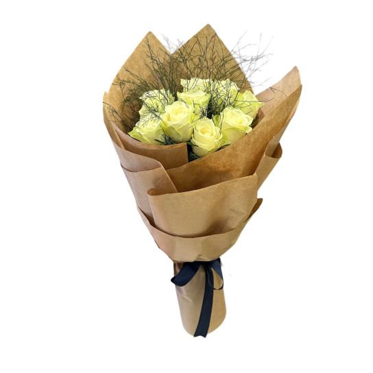 Midi Beyaz Gül Buketi