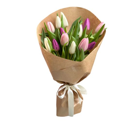 Pembe Ve Beyaz Lale Buketi