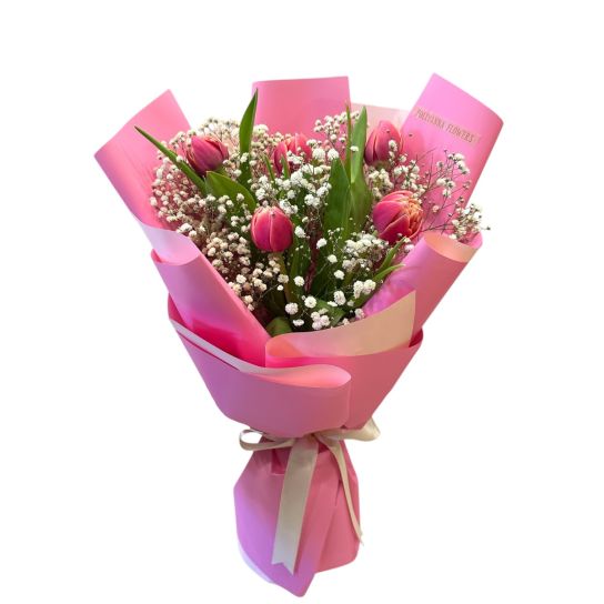 Midi Pembe Lale Buketi