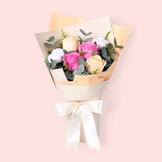 Midi Pembe Gül Buketi