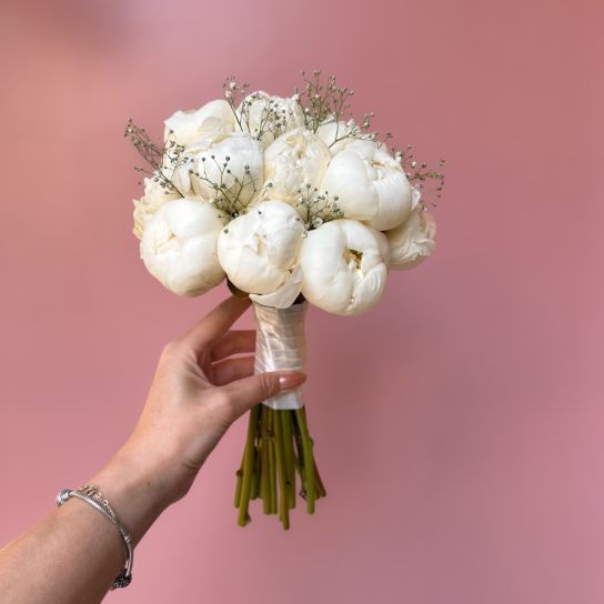 Beyaz Şakayık Gelin Buketi